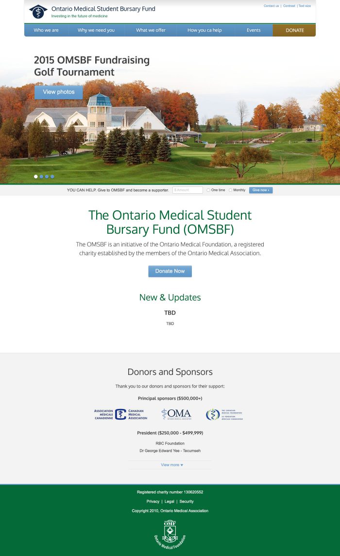 Ontario Medical Student Bursary Fund Website